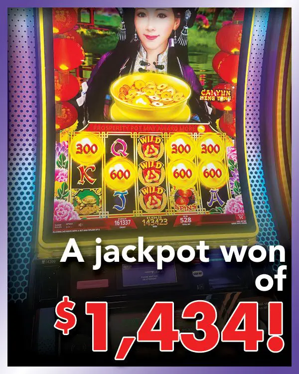A jackpot of $1,434