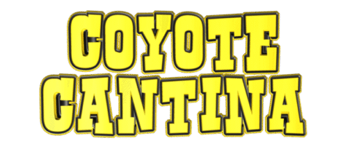 Coyote cantina logo on a green background.