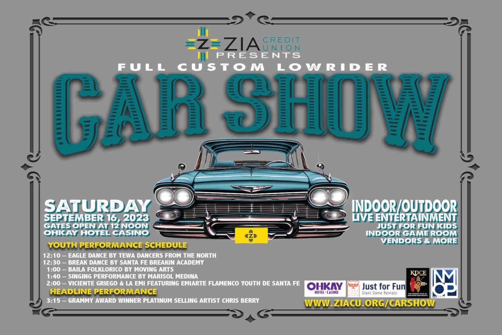 Full custom lavender car show flyer.
