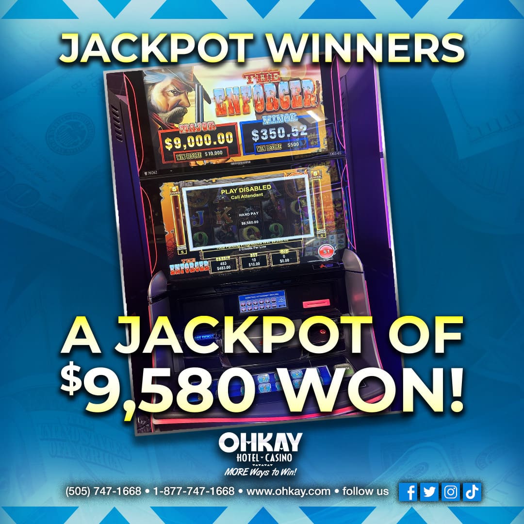 Jackpot winners a jackpot of 9500 won.