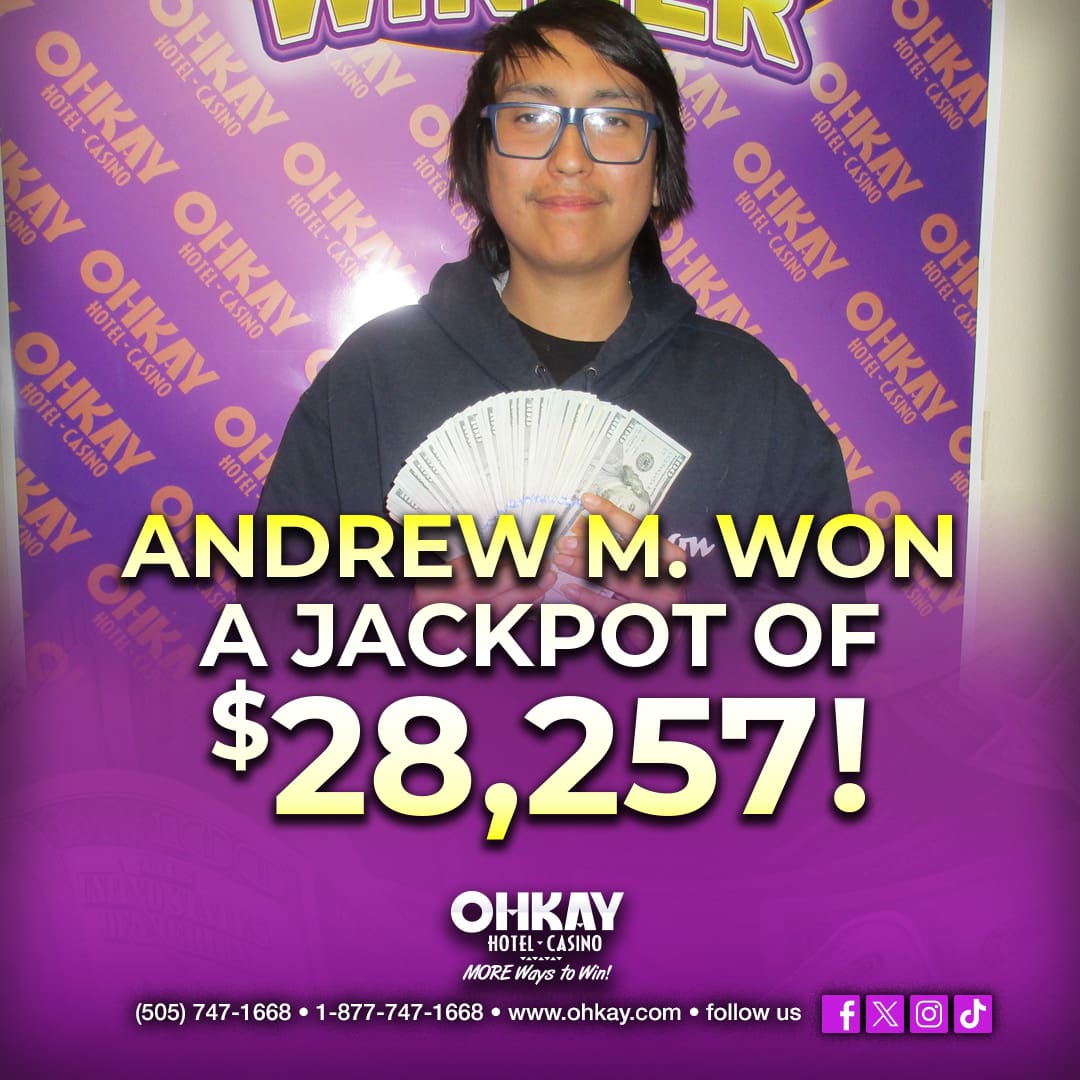 Andrew m won a jackpot of $27, 000.