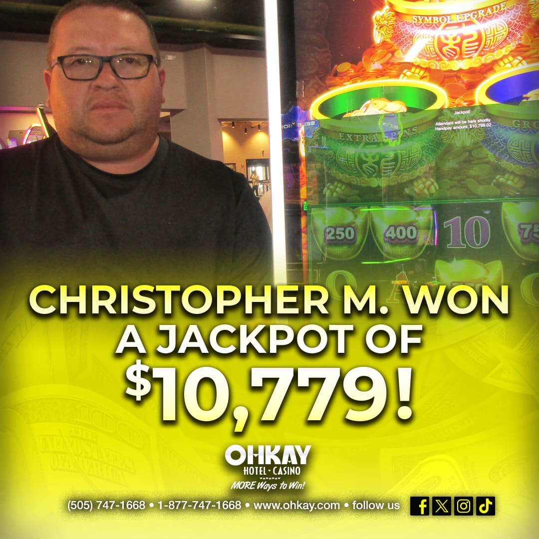 Christopher m won a jackpot of $ 777.