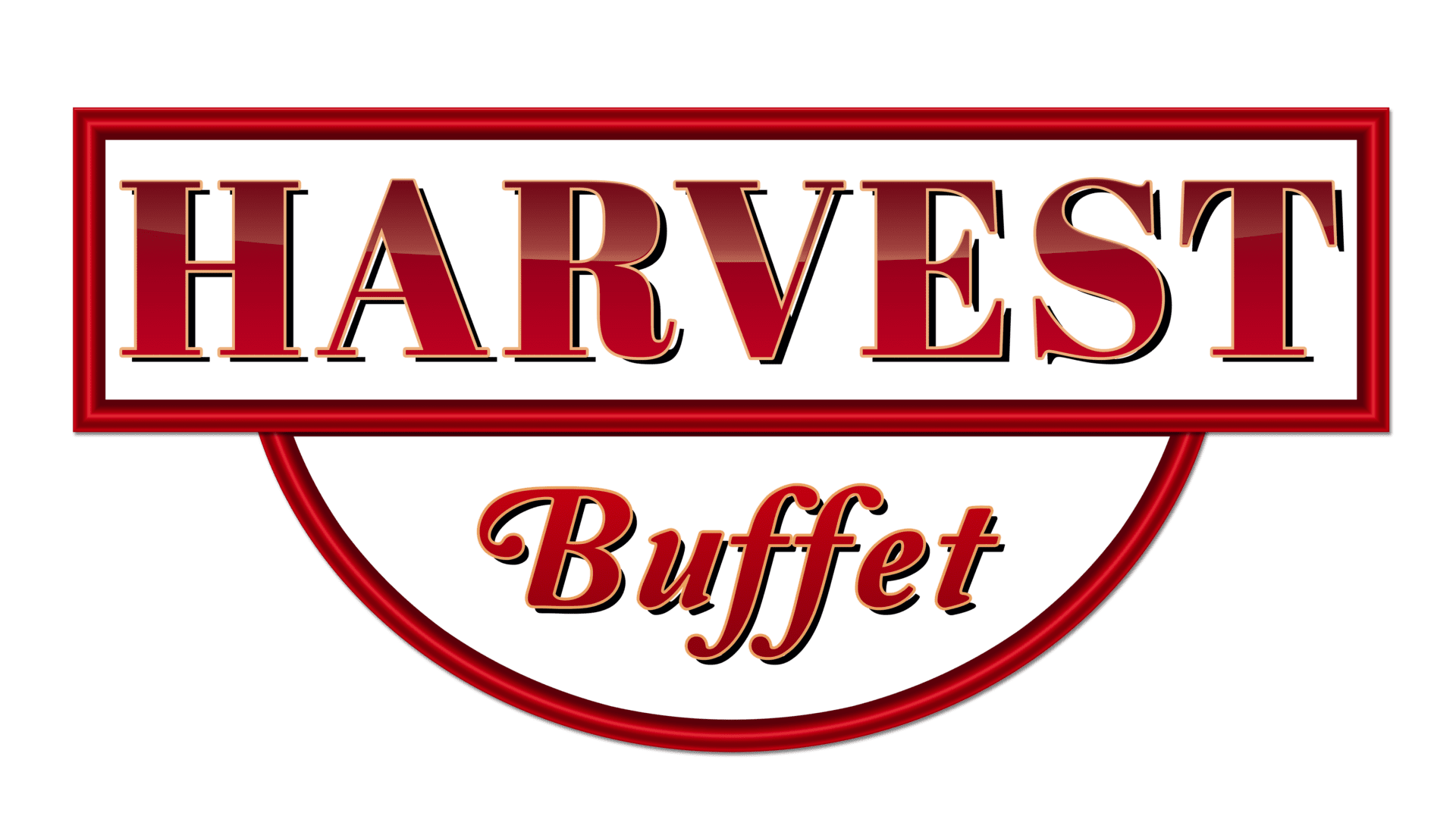 Harvest buffet logo on a green background.