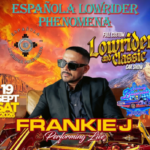 Man in sunglasses on lowrider car show poster