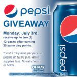 A pepsi can with the words pepsi giveaway.