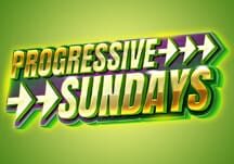 Progressive sundays logo on a green background.